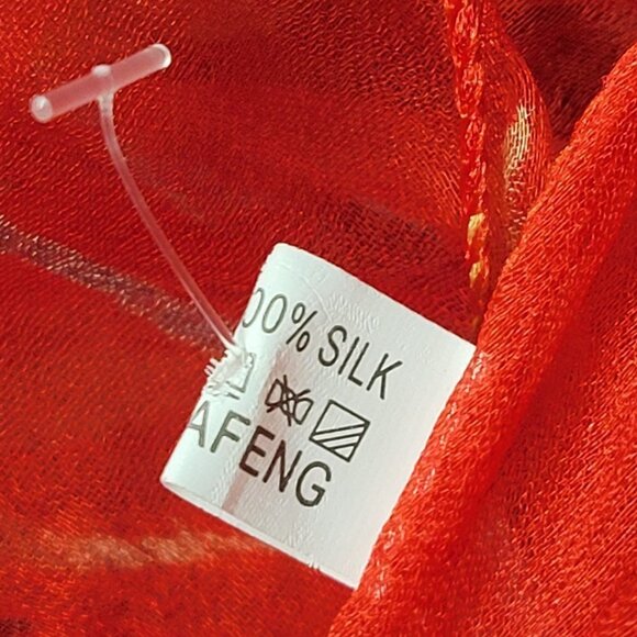 Red SILK Scarf NEW - Picture 5 of 13